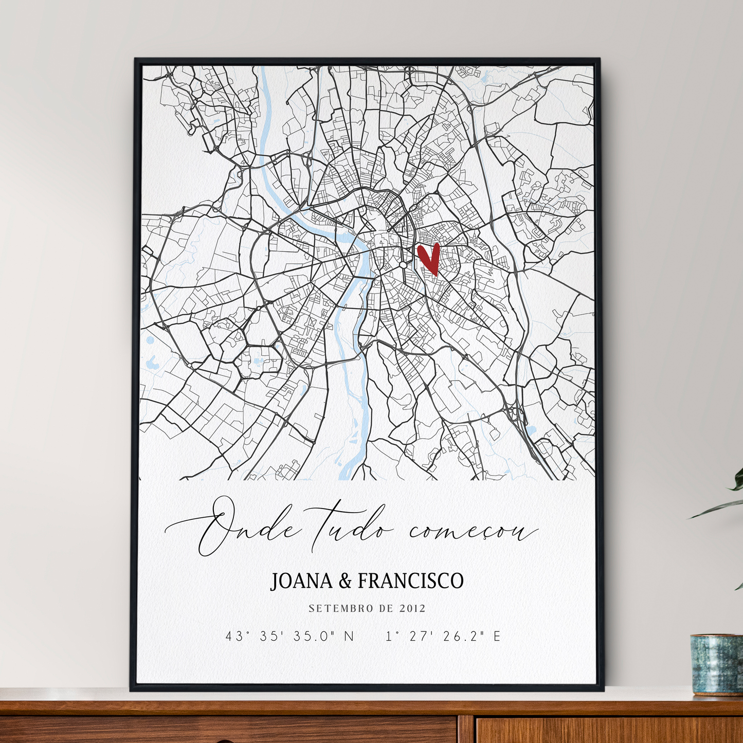 Quadro/Poster - Mapa de Momentos - Personalizado com Coordenadas