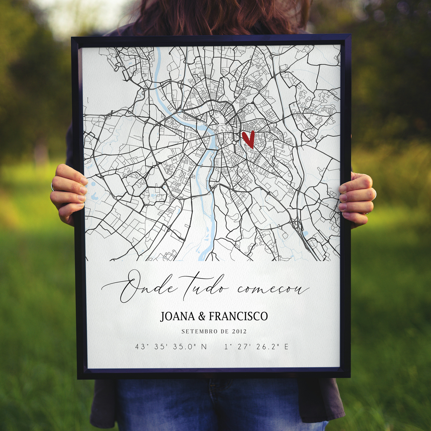 Quadro/Poster - Mapa de Momentos - Personalizado com Coordenadas