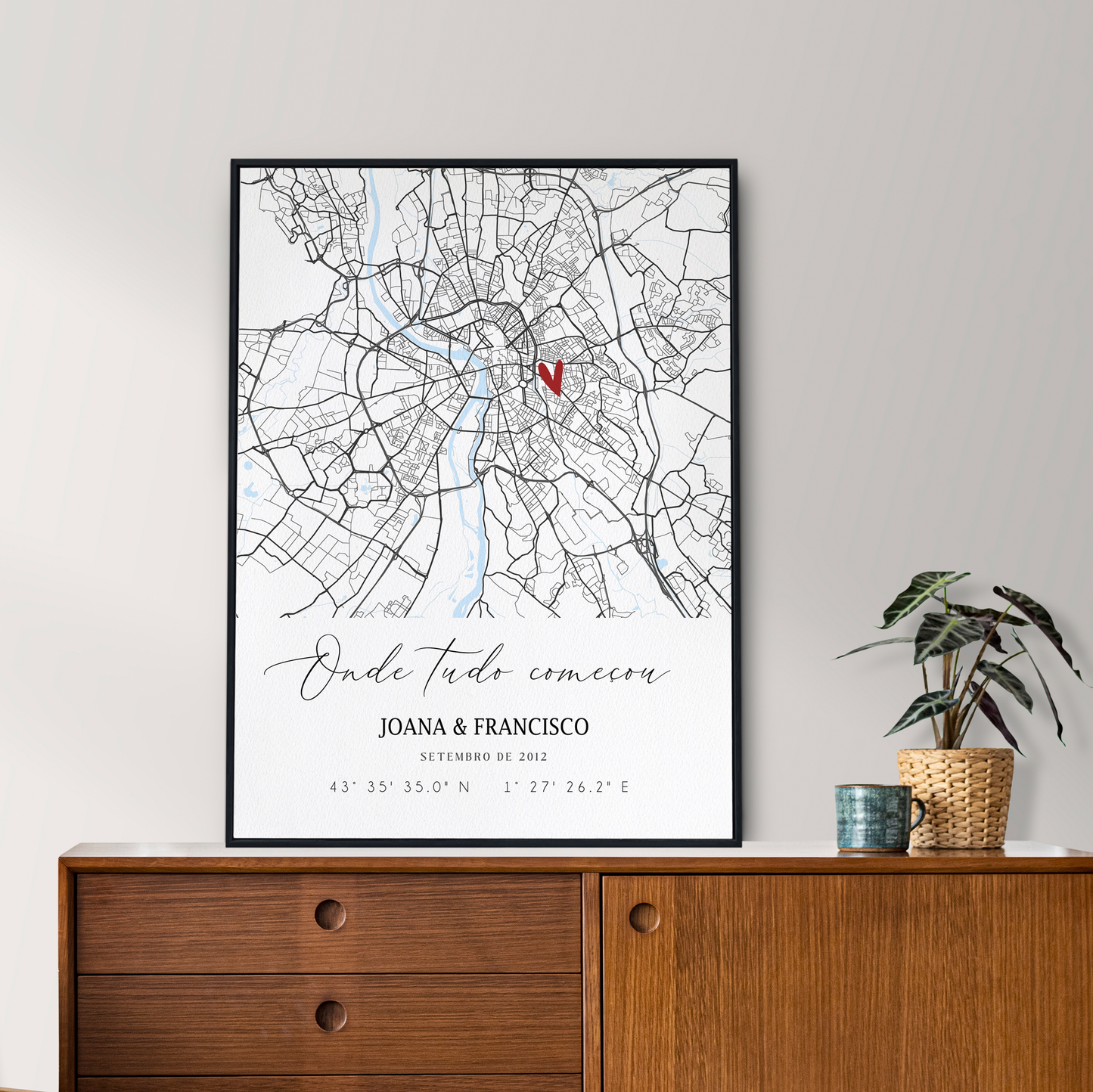 Quadro/Poster - Mapa de Momentos - Personalizado com Coordenadas