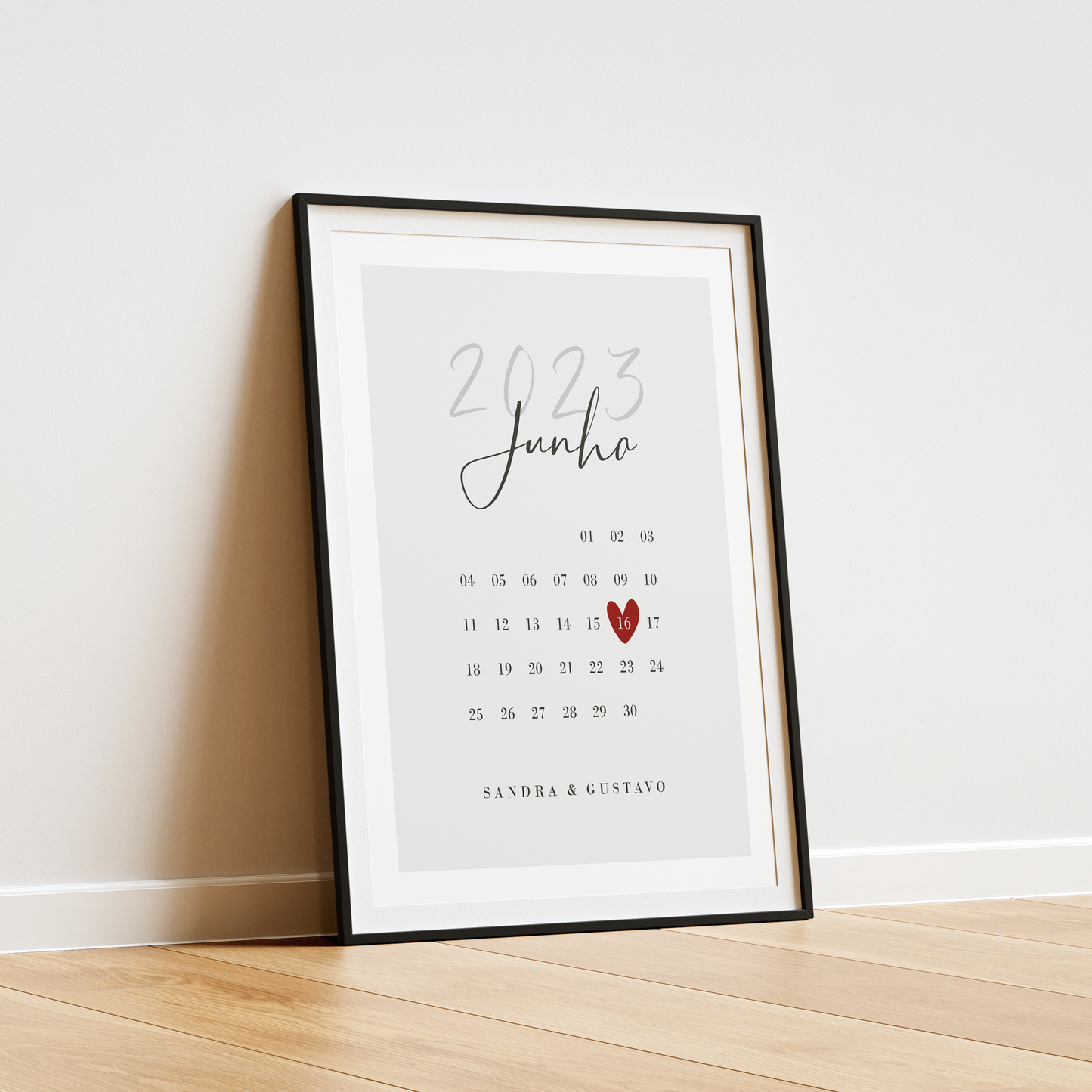 Quadro/Poster - Calendário Personalizado Dia Especial