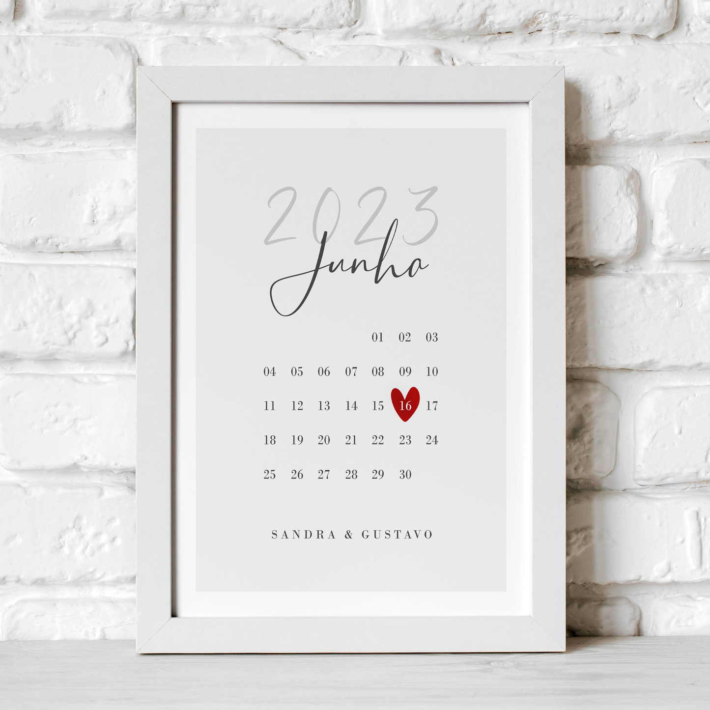 Quadro/Poster - Calendário Personalizado Dia Especial