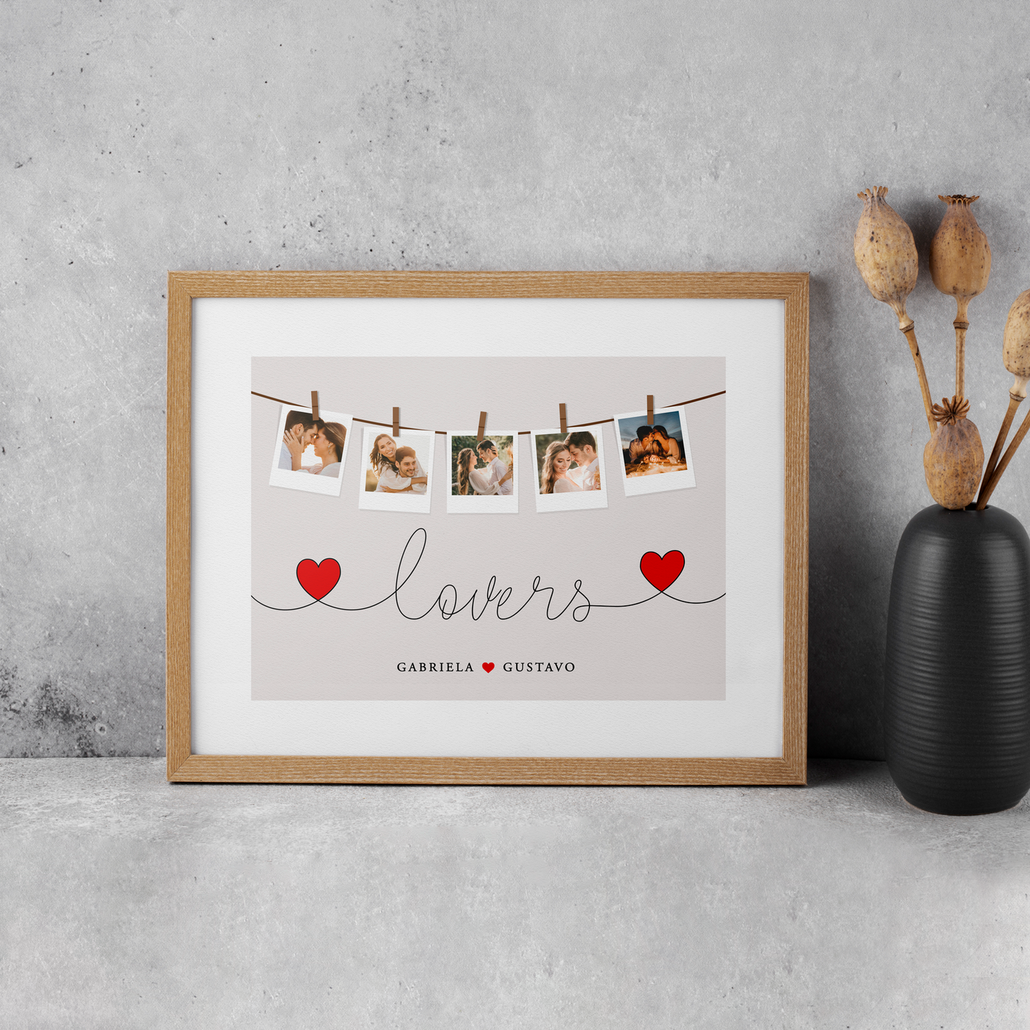 Quadro/Poster - Lovers Polaroid - Personalizado