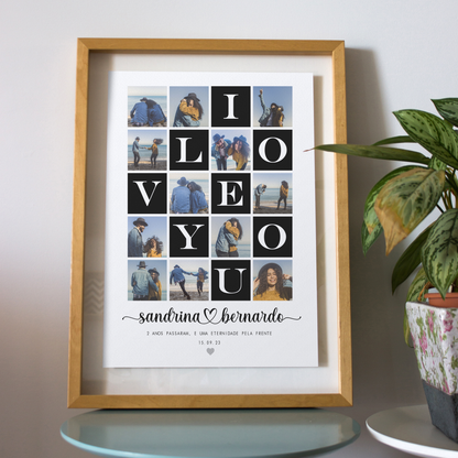 Quadro/Poster - I Love You - Personalizado