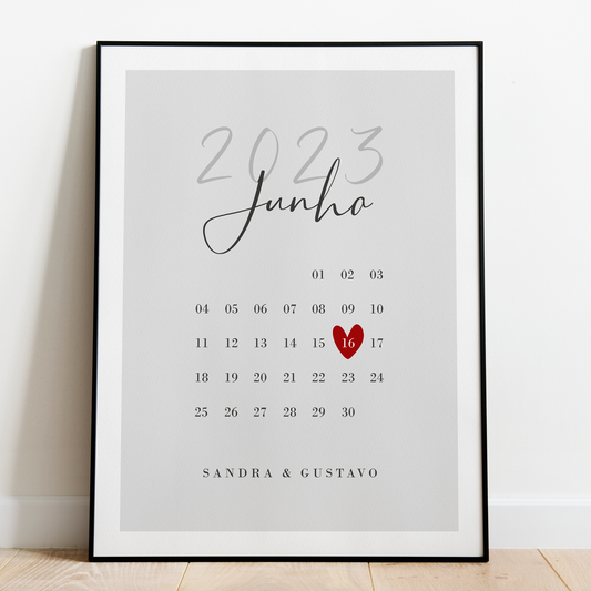 Quadro/Poster - Calendário Personalizado Dia Especial