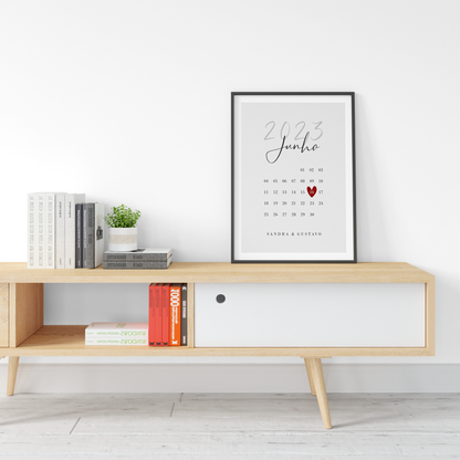 Quadro/Poster - Calendário Personalizado Dia Especial