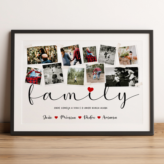 Quadro/Poster - Fotos de Família Personalizado