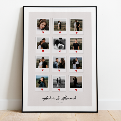 Quadro/Poster - Love Moments Polaroid - Personalizado