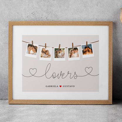 Quadro/Poster - Lovers Polaroid - Personalizado