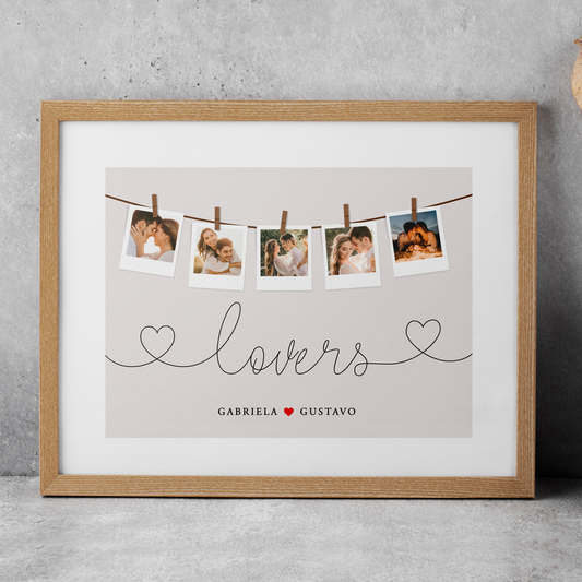 Quadro/Poster - Lovers Polaroid - Personalizado